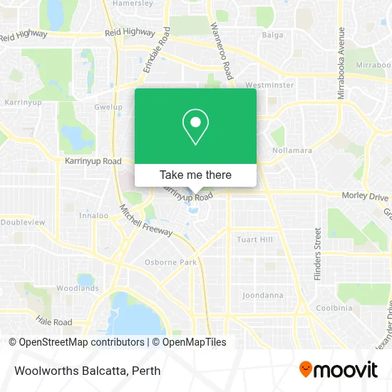 Mapa Woolworths Balcatta