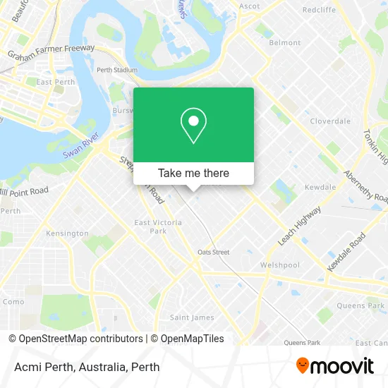 Mapa Acmi Perth, Australia