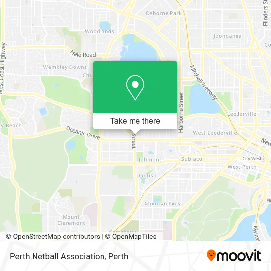 Perth Netball Association map