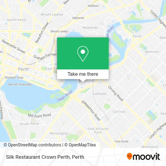 Mapa Silk Restaurant Crown Perth