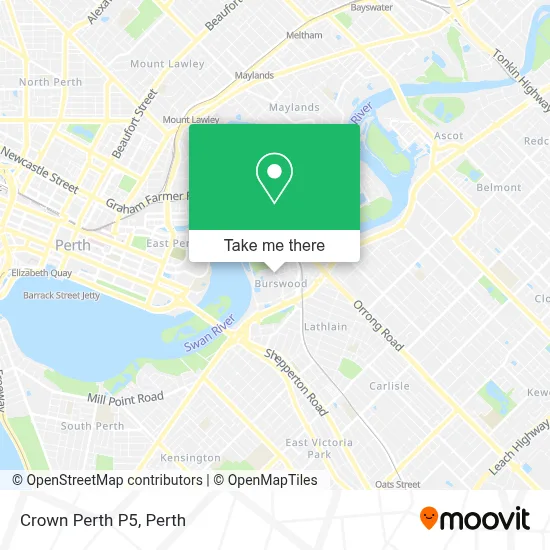 Mapa Crown Perth P5