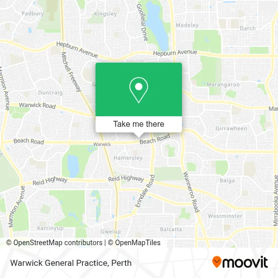 Mapa Warwick General Practice