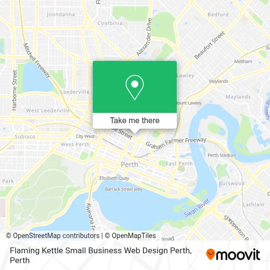Mapa Flaming Kettle Small Business Web Design Perth