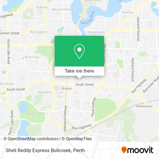 Mapa Shell Reddy Express Bullcreek