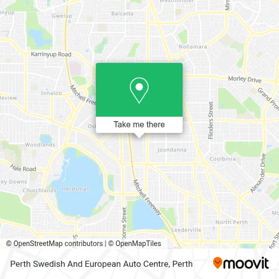 Mapa Perth Swedish And European Auto Centre
