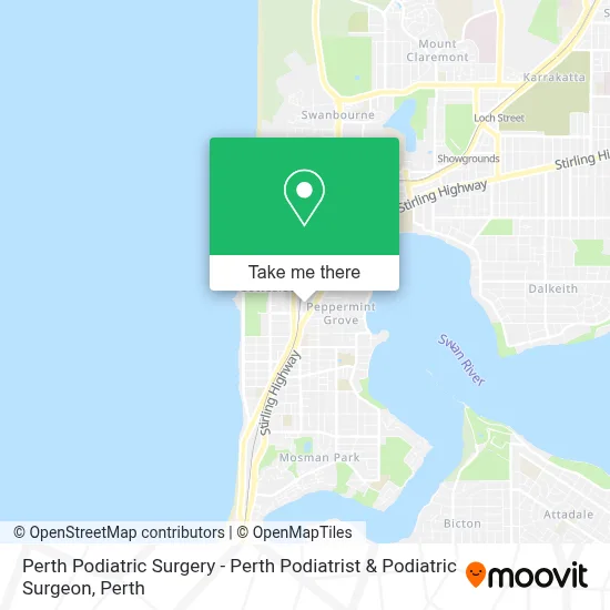 Mapa Perth Podiatric Surgery - Perth Podiatrist & Podiatric Surgeon