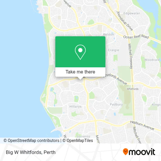 Mapa Big W Whitfords