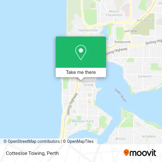 Mapa Cottesloe Towing