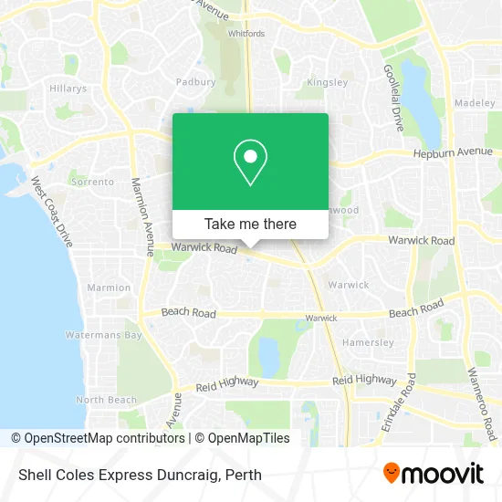 Mapa Shell Coles Express Duncraig