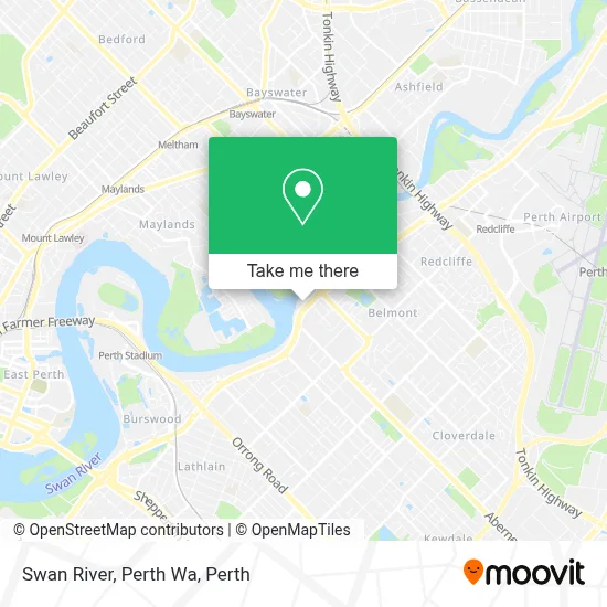 Mapa Swan River, Perth Wa