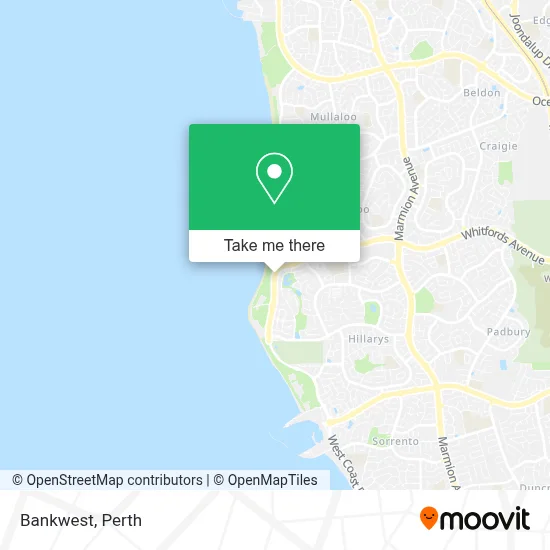 Mapa Bankwest
