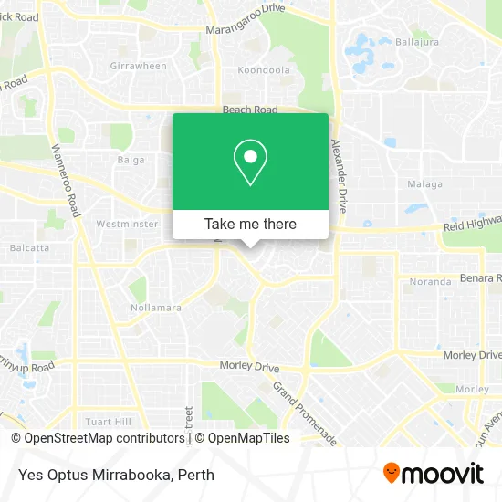 Mapa Yes Optus Mirrabooka