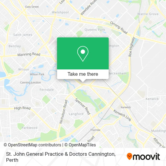 Mapa St. John General Practice & Doctors Cannington