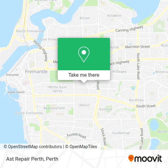 Ast Repair Perth map