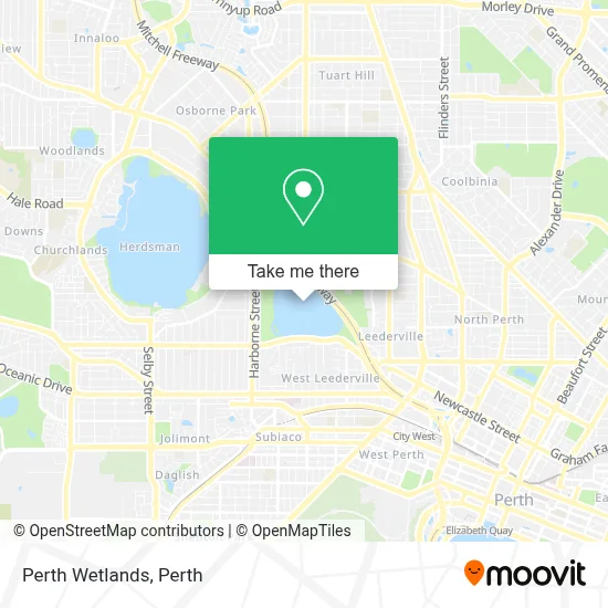 Mapa Perth Wetlands