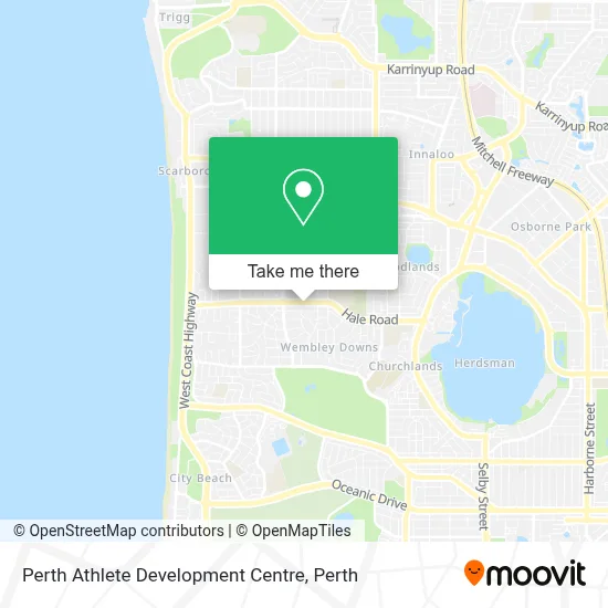 Mapa Perth Athlete Development Centre