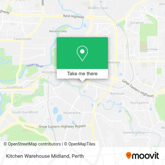 Mapa Kitchen Warehouse Midland