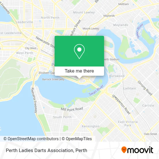 Mapa Perth Ladies Darts Association