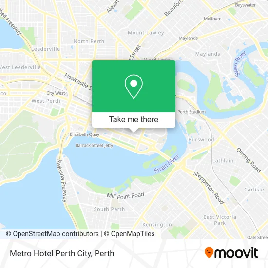 Mapa Metro Hotel Perth City