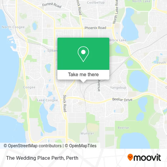 Mapa The Wedding Place Perth