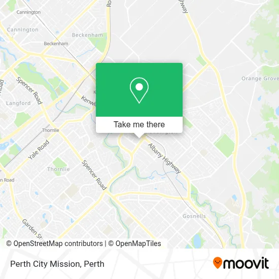 Mapa Perth City Mission