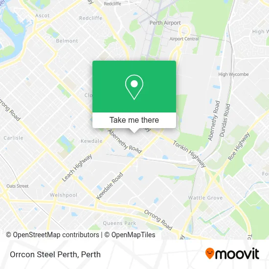 Mapa Orrcon Steel Perth