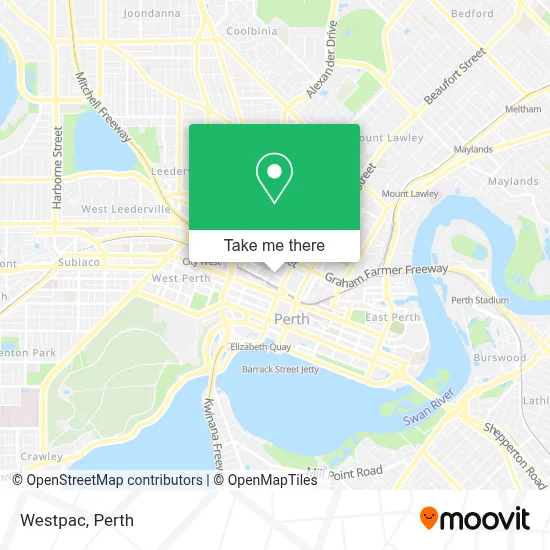 Mapa Westpac