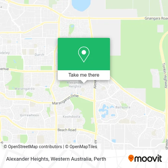 Mapa Alexander Heights, Western Australia