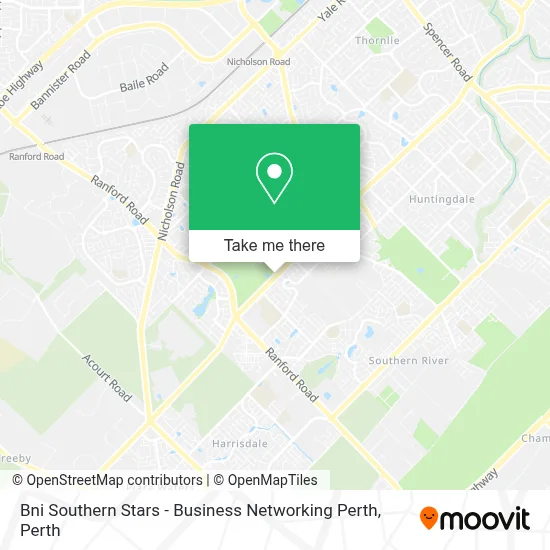 Mapa Bni Southern Stars - Business Networking Perth