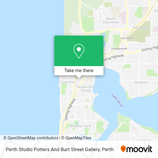 Mapa Perth Studio Potters And Burt Street Gallery