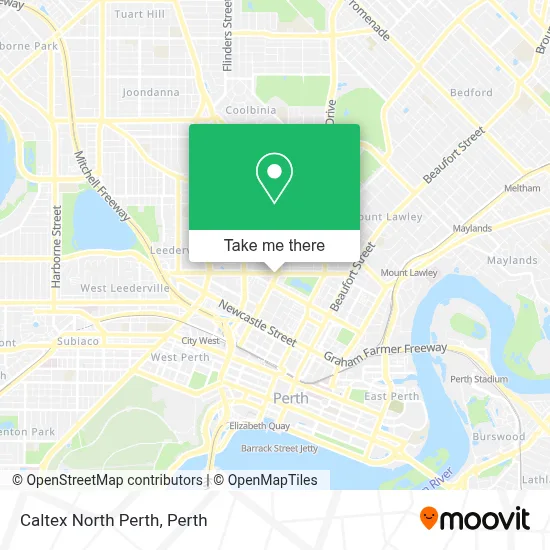 Caltex North Perth map