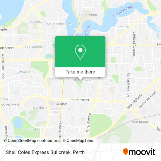 Mapa Shell Coles Express Bullcreek