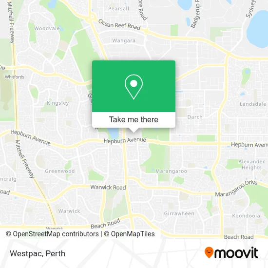 Mapa Westpac