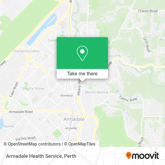 Mapa Armadale Health Service