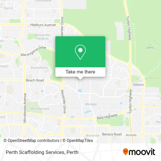 Mapa Perth Scaffolding Services