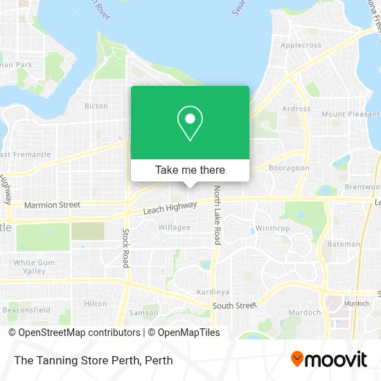 Mapa The Tanning Store Perth