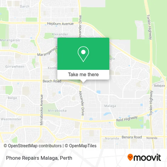 Mapa Phone Repairs Malaga