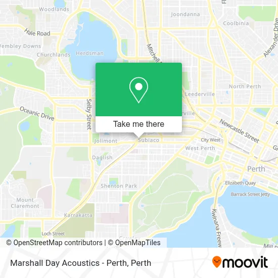Mapa Marshall Day Acoustics - Perth