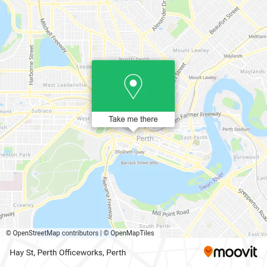 Mapa Hay St, Perth Officeworks