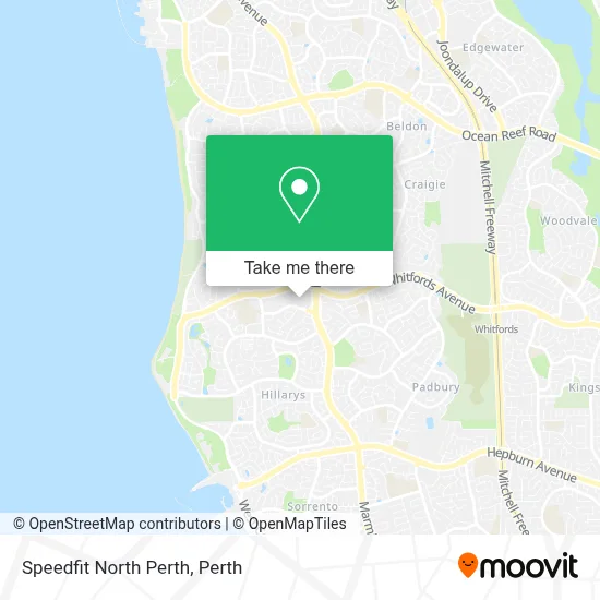 Mapa Speedfit North Perth