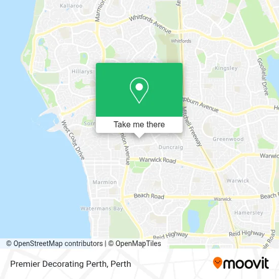 Mapa Premier Decorating Perth