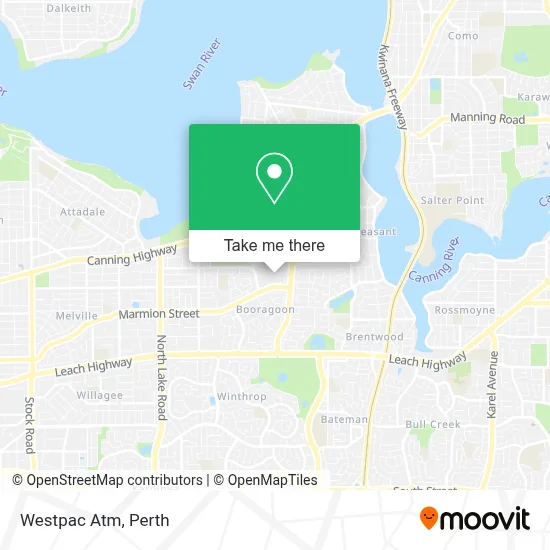 Mapa Westpac Atm
