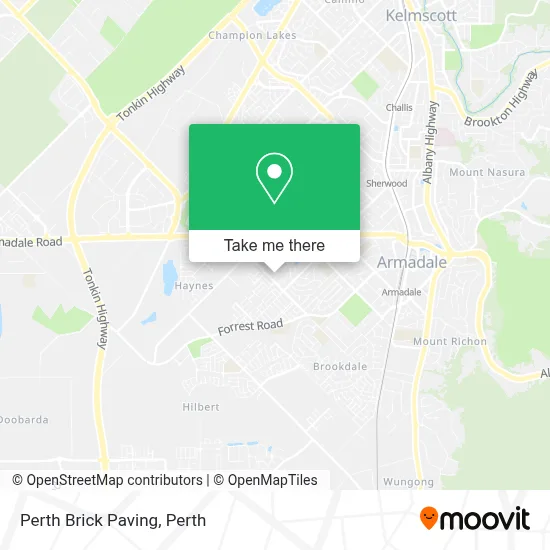 Mapa Perth Brick Paving