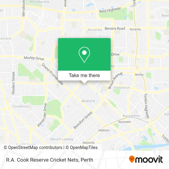 Mapa R.A. Cook Reserve Cricket Nets