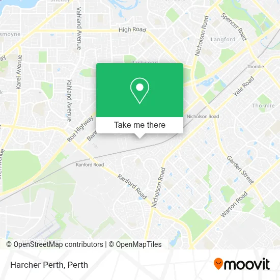 Mapa Harcher Perth