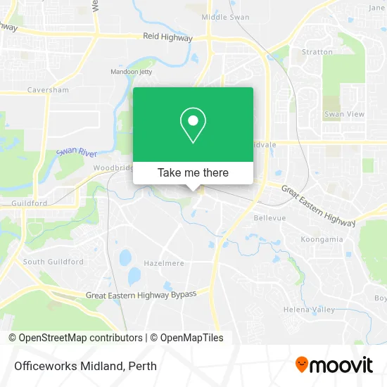 Mapa Officeworks Midland
