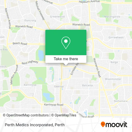 Mapa Perth Medics Incorporated