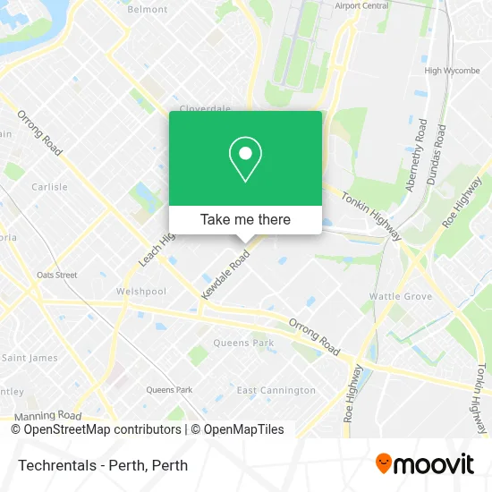 Mapa Techrentals - Perth