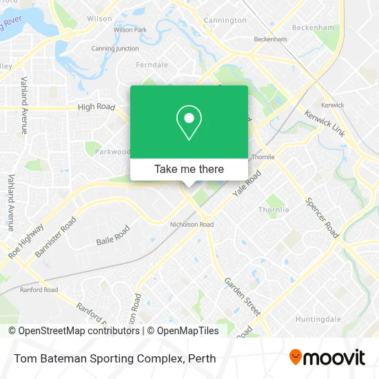 Mapa Tom Bateman Sporting Complex
