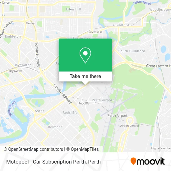 Mapa Motopool - Car Subscription Perth